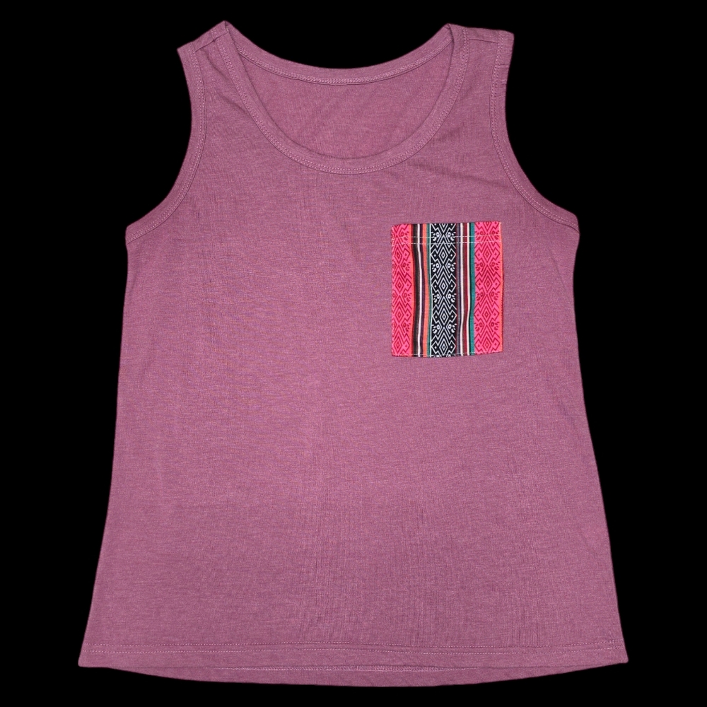 Red Sleeveless T-Shirt with Pocket, Size Small Women's Athletic Top Casual Shirt